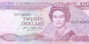 GRENADA 20 DOLLARS 1988-93 P-24g1